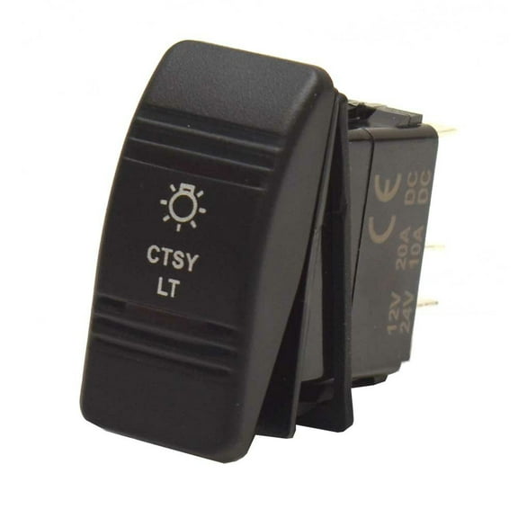 Boat On / Off Rocker Switch |  Ctsy Lt 4 Spade 12 Volt/10 Amp Lighted
