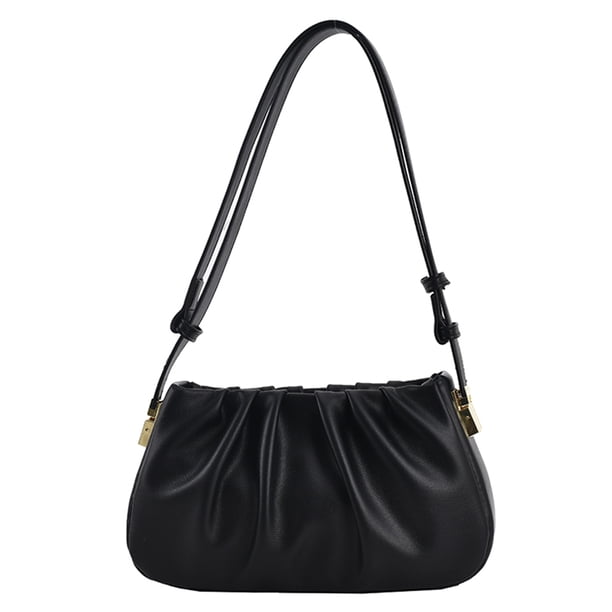 Bolso Plisado Cruzado Elegante Al Aire Libre Color Sólido PU para Mujer