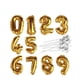 thumbnail image 2 of 10 globos de aluminio con números del 0 al 9 para decorar tartas, bodas, cumpleaños, fiestas, postres y asados (dorados), 2 of 7