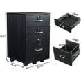 thumbnail image 3 of Karl home Wooden File Cabinet, 3 Drawer Vertical File Cabinets with 3 Lock,Printer Stand Mobile Storage Cabinet,Filing Storage Drawer for Home,Office,Black(15.75" L x 15.75" W x 26.1" H), 3 of 14