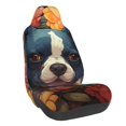 thumbnail image 1 of Wukai Cute Colorful Flower French Bulldog Full Set Car Seat Covers with Soft Padding Universal Auto Front Seats Protector and Cushion Mat, 1 of 5