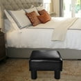 thumbnail image 5 of Gymax PU Leather Ottoman Rectangular Footrest Small Stool w/ Padded Seat Black, 5 of 10