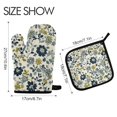 thumbnail image 2 of Yayeee Oven Mitts and Pot Holder Set of 4 Heat Resistant Kitchen Gloves Baking Hot Pad, Light Floral, 2 of 5
