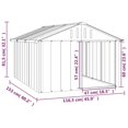 thumbnail image 3 of Caseta exterior Dog House VidaXL de acero galvanizado gris, 3 of 7