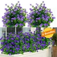thumbnail image 5 of 6 Bundles Artificial Flowers Outdoor UV Resistant Flowers No Fade Faux Plastic Plants Garden Porch Window Box Decorating, Magenta, 5 of 10