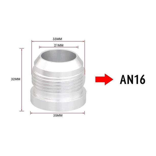 High Quality Aluminum AN4 AN6 AN8 AN10 AN12 AN16 AN20 Straight Male For Fittting Bung Nut Hose Fitting Silver~0904