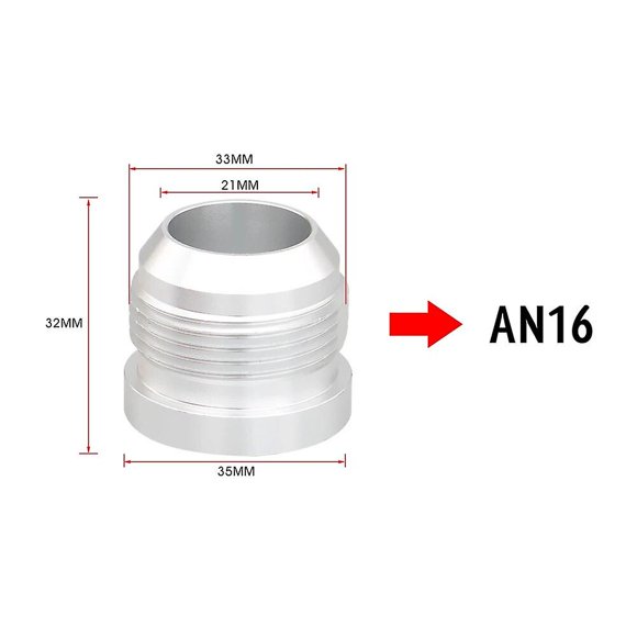 High Quality Aluminum AN4 AN6 AN8 AN10 AN12 AN16 AN20 Straight Male For Fittting Bung Nut Hose Fitting Silver~0904