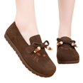 thumbnail image 5 of Domzle Women Faux Suede Loafers Slip On Walking Shoes Work Casual Non Slip Lightweight Comfort Beaded Fashion Round Toe Coffee, 5 of 6