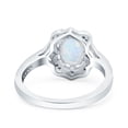thumbnail image 3 of Oval Art Deco Accent Vintage Ring Lab Created White Opal 925 Sterling Silver Size 10, 3 of 6