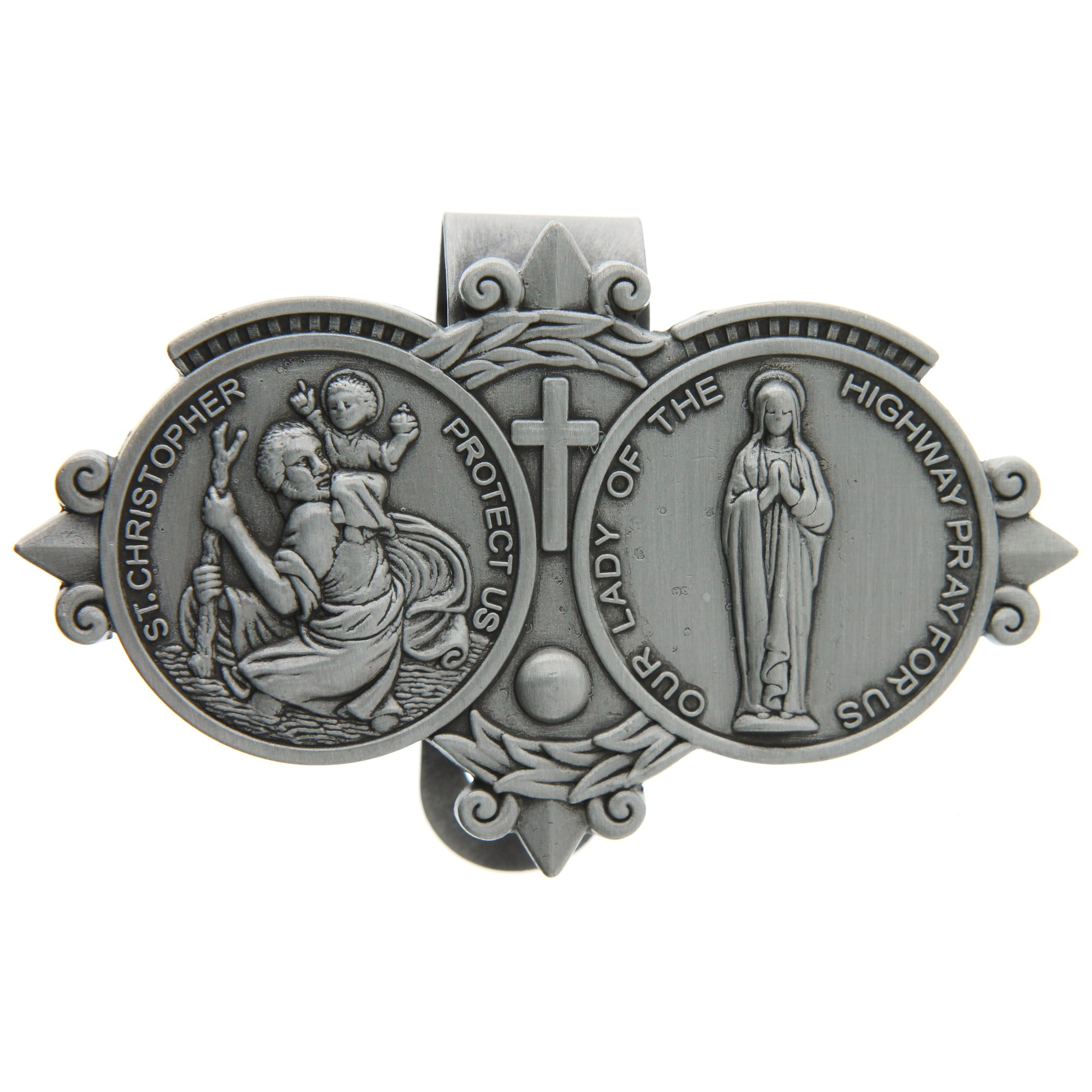 st. christopher / our lady of the highway visor clip