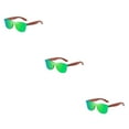 thumbnail image 2 of Youkk Protection de Monture Légère en Bois Naturel Mode Options de Lentilles Colorées à la Mode Vert 3 Ensembles, 2 of 6