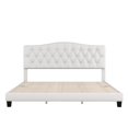 thumbnail image 4 of King Size , Modern Upholstered Platform Bed with Headboard, Heavy Duty Button Tufted Bed Frame with Wood Slat Support,Beige, 4 of 5