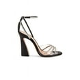 thumbnail image 2 of Schutz Rowenah Black Clear Straps Crystals Ankle Strap Open Toe Heel Sandals (Black, 5.5), 2 of 6