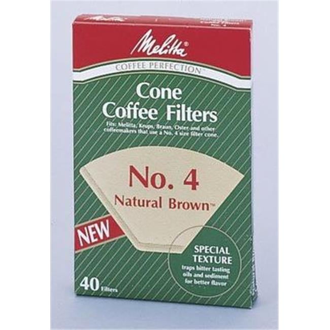 Melitta 4 Natural Brown Cone Coffee Filters, 40 Ct