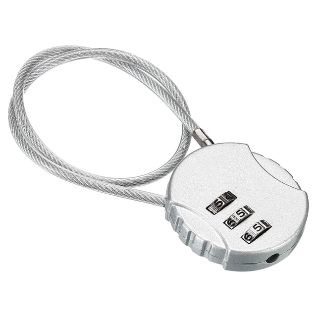 Uxcell Small Combination Lock 11.8 Inch, 1 Pack 3 Digit Padlock for Locker, Silver Tone