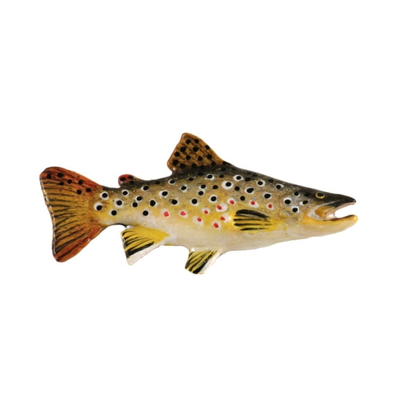 Brown Trout, Fish Pin, Hand Painted, FP008, 2 1/4" Lapel Pin, Hat, Brooch, Brooches, Jewelry, Gift, Fishing, Salmonoids, 100% Handmade in the USA, 200 Fish Designs Available