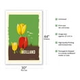 thumbnail image 2 of Holland - Tulips - Vintage Airline Travel Poster by Edward McKnight Kauffer c.1948 - Fine Art Matte Paper Print (Unframed) 30x44in, 2 of 4