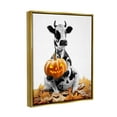 thumbnail image 4 of Stupell Industries Cow with Jack-o-Lantern Holiday Painting Gold Floater Framed Canvas Art Print Wall Art, 17 x 21, 4 of 10