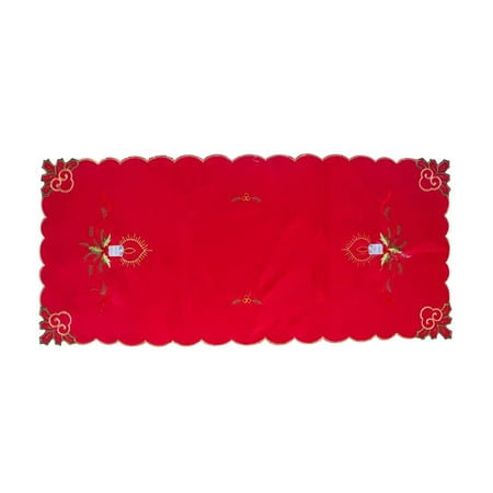 

Christmas Holiday Table Placemat Rectangular Printed Decorative Dining Table Cloth Overlay (Red Wick)