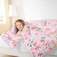 thumbnail image 3 of Manfei Adorable Axolotl Twin Comforter Sets,Floral Seamless Print Bedding Set For Girls,Pink Pastel,Pink Reversible,2 Pieces,1 Comforter and 1 Pillowcase, 3 of 8