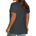 thumbnail image 4 of Fiudx Camisas para Mujer Moda Mujer Cuello Redondo Verano Manga Corta Blusa Camiseta Casual Impresión Tops, 4 of 5