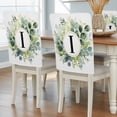 thumbnail image 2 of Letter I Chair Covers Set of 4 Alphabet Green Eucalyptus Leaves Plant Simple Chair Back Covers Stretch Removable Washable Slipcovers Protector for Dining Room Kitchen Party Decor, 2 of 9