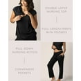 thumbnail image 3 of Kindred Bravely Davy Maternity Pajamas & Postpartum Lounge Sets for Women, Short Sleeve Nursing Pajamas (Black, Small), 3 of 6