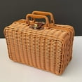 thumbnail image 4 of BQBQERT Portable Storage Box Comfortable Handle Carrying Case Imitation Rattan Basket Elegant Suitcase for Home Decoration Use, 4 of 9
