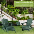 thumbnail image 5 of Folding Adirondack Ottoman set of 2, HDPE Outdoor Adirondack Chair Footrest for Outside Indoor,19.7in W, Dark Green(Set of 2), 5 of 6