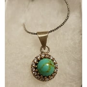 Authentic Gemstone Necklace in Turquoise on Genuine 925 Sterling Silver