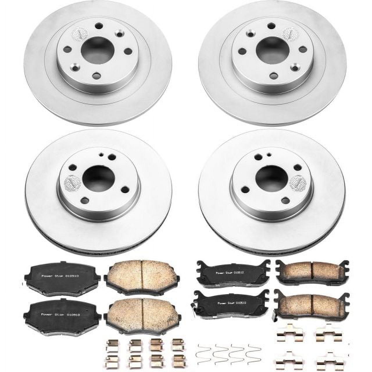 PowerStop Front and Rear Geomet Coated Brake Rotor and Pad Kit Fits: MAZDA Select Models CRK794