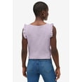 thumbnail image 2 of Ellos Plus Size Button-Front Ruffle Sleeve Tank, 2 of 3