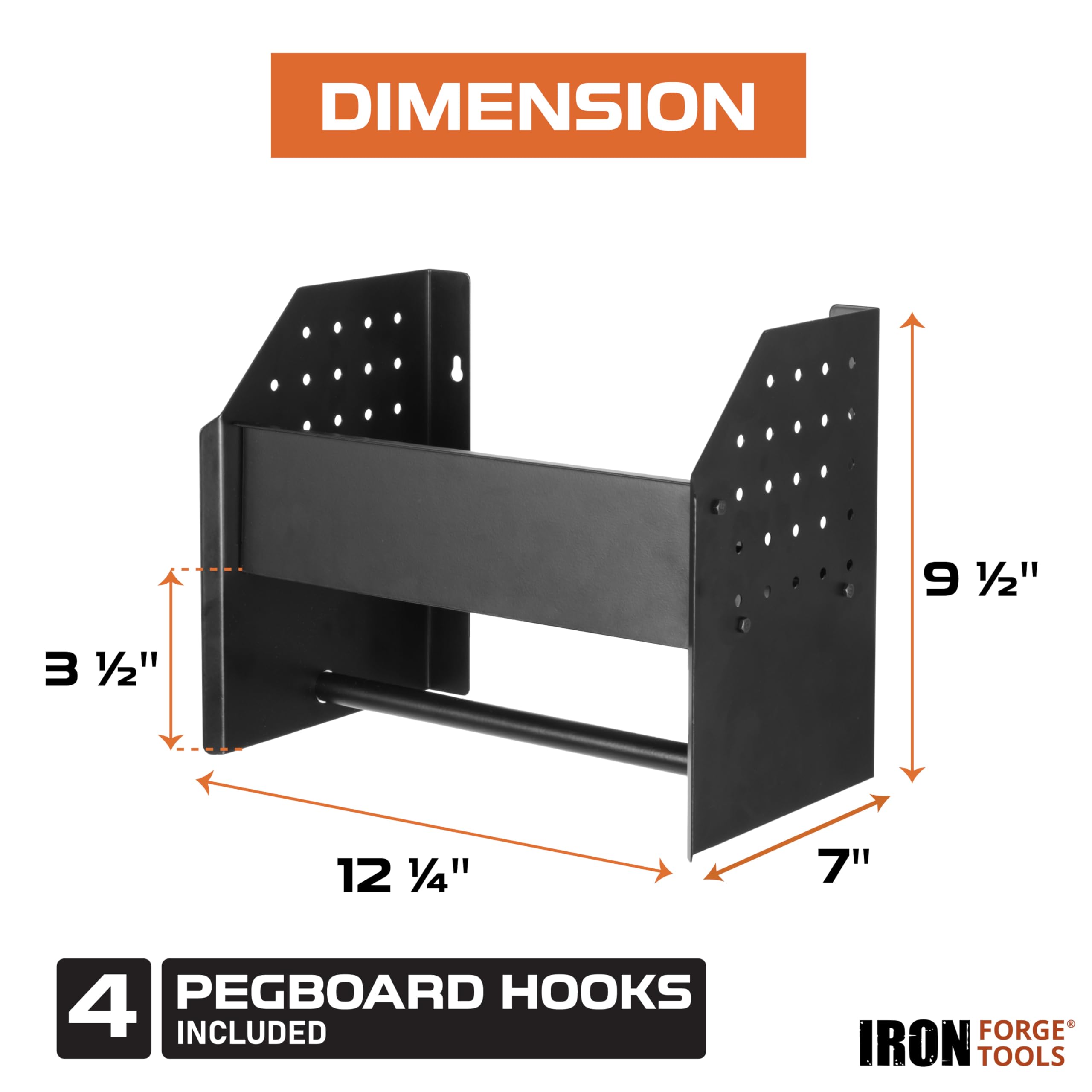 Iron Forge Tools Paper Towel Holder Wall Mount with Shelf - Garage Organization & Storage Shed Organizer for Shop Towels, Trailer Accessories for Inside Workshop, Garage Must Haves Décor for Men