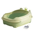 thumbnail image 2 of STARTIST Cat Litter Box Cats Litter Basin Semi Enclosed with High Side Cat Litter Tray green, 2 of 9