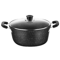 OFFIGAM Black Soup Pan with Lid Nonstick Cooking Pot for Home Users 1Pack
