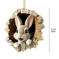 thumbnail image 3 of Easter Ornament under $5! Bzdzmqm Easter Tree Hole Bunny Ornament, Acrylic Easter Hanging Decoration, Spring Holiday Tree Decor, Easter Bunny Wall Hanging, Seasonal Holiday Ornaments, Easter, 3 of 5