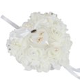 thumbnail image 1 of Wedding Ring Pillow, 7.9 Inch Foam Roses Heart Shaped Hanging Wedding Ring Pillow Box With Ribbon, Pearls And Rhinestones Ring Pillow Ring Cushion For, 1 of 1
