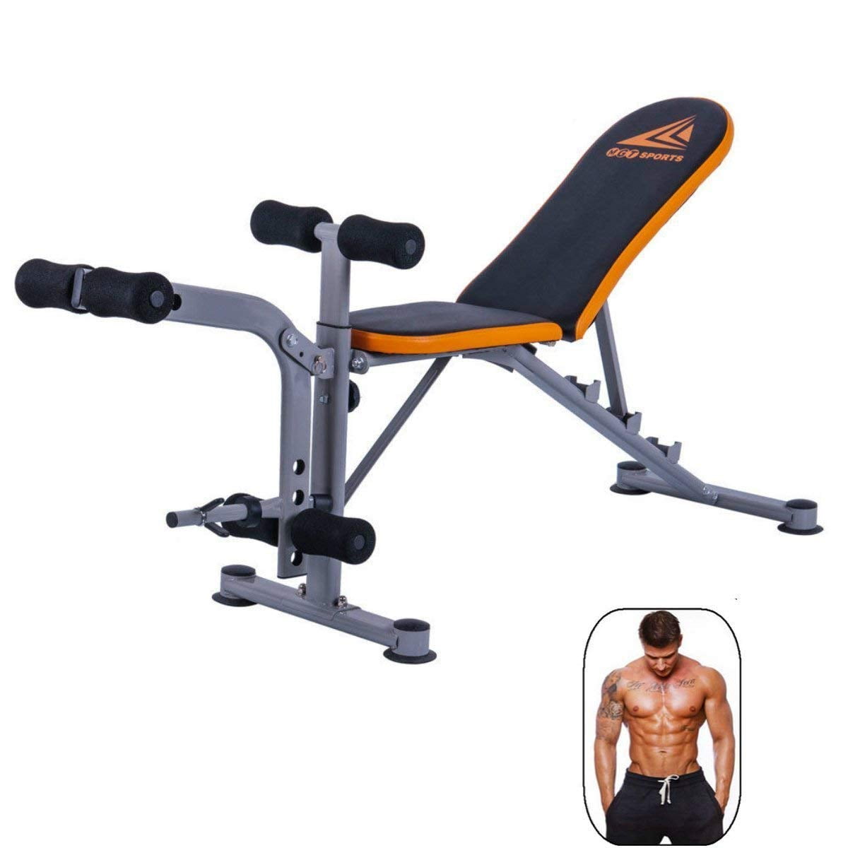 Ubesgoo Adjustable Folding Weight Bench Exercise Dumbbells