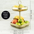 thumbnail image 3 of 2-Tier Modern Gold Metal Fruit Cake Stand Display Bowl for Fruit, Bread, Vegetables, 3 of 10