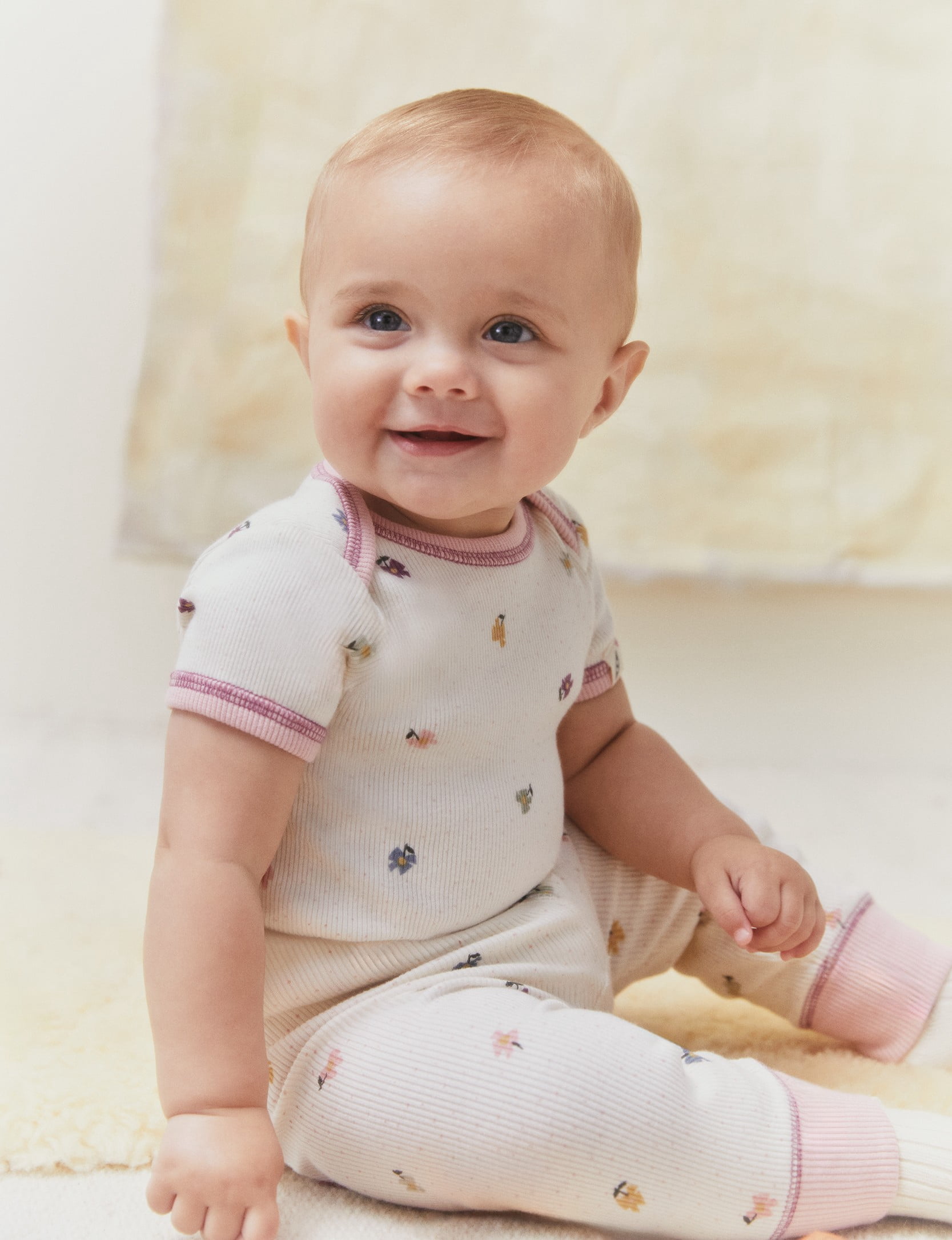easy-peasy Baby Ribbed Lap Shoulder Bodysuit & Legging Outfit Set, 2-Piece, 0-24 Months
