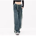 thumbnail image 3 of Baggy Jeans Women Y2K Low Rise Wide Leg Jeans High Waisted Denim Pants Teens Girls Aesthetic High Street Hip Hop Streetwear, 3 of 7