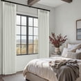 thumbnail image 4 of Jainmy Pinch Pleated Sheer Curtains,Drapes Back Tab Pleat Hooks Rings,Neutral Boho Window Curtains Living Room Bedroom,2 Panels,White,40"×90", 4 of 10