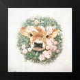 thumbnail image 2 of White Ladder 20x20 Black Modern Framed Museum Art Print Titled - Floral Wreath Calf, 2 of 5