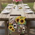 thumbnail image 4 of Farmhouse Sunflowers Table Runner - 90 Inch Long Western Star Country Bird Pine Cone Cotton and Linen Blended Dress Scarves Farmhouse Table Runner for Kitchen Dining, Coffee Table, 13" x 90", 4 of 8