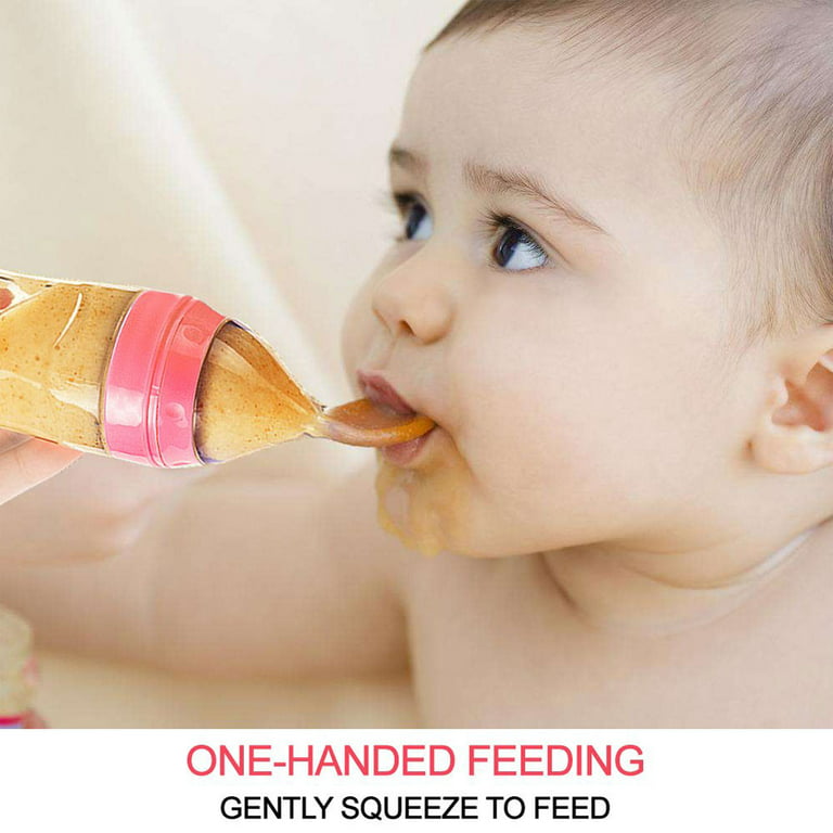 Baby Silicone Food Feeder With Soft Silicone Spoon - 90ml