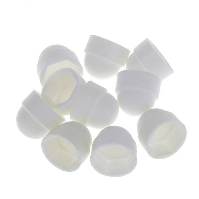 4-10 paquetes 10pcs M10 Tapa de protección de tuercas de cúpula blanca cubierta tornillos hexágono 10 piezas
