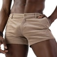 thumbnail image 2 of PNTUTB Men's Casual Fashion Solid Color Corduroy Button Zipper Comfortable Beach Shorts with Pockets, 2 of 6