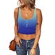 thumbnail image 2 of Gibobby Top corto con estampado de tirantes para mujer, camiseta sin mangas con botones hacia abajo, Top ajustado de corte bajo, camiseta sin mangas(Azul oscuro,CH), 2 of 5