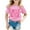 Pink, variant on FAOWME T-Shirts For Teen Kids Girls Child Short Sleeve City Name Prints Tshirts Trendy Tee Tops Grey 140