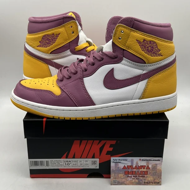 Size 10.5 - Jo r-dan 1 Retro High OG Brotherhood 2022 White Yellow Leather